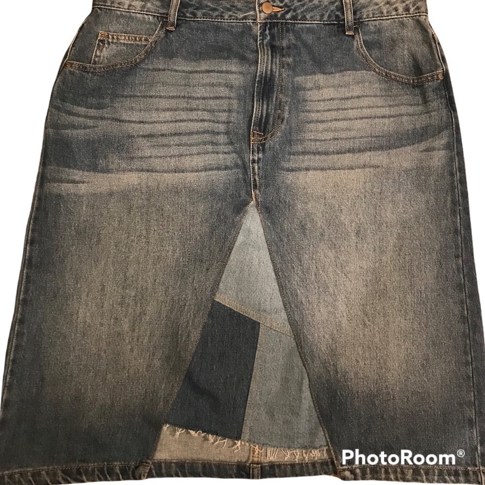Denim Jean Dungaree Patchwork Skirt Time and Tru Woman’s Size 18
